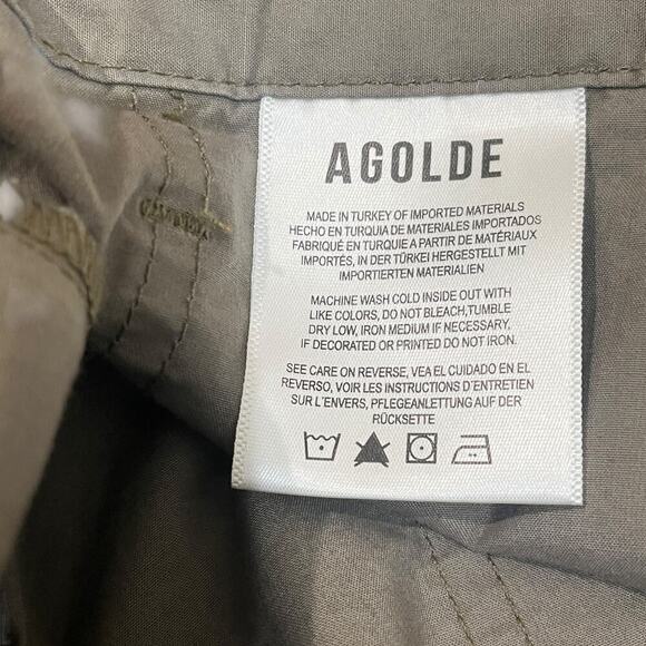 AGOLDE Daria Utility Pant Womens 27 Green Duffle Cargo Cropped Casual - Picture 8 of 12